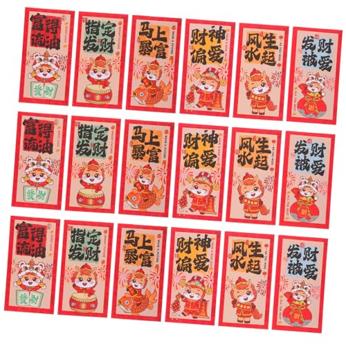 NUOBESTY 72 Stück Rote Umschläge für das Frühlings fest Bargeld rotes Paket Chinesisches Hongbao Chinesische Geldumschläge für Bargeld Luxuriöser roter Umschlag Papier von NUOBESTY