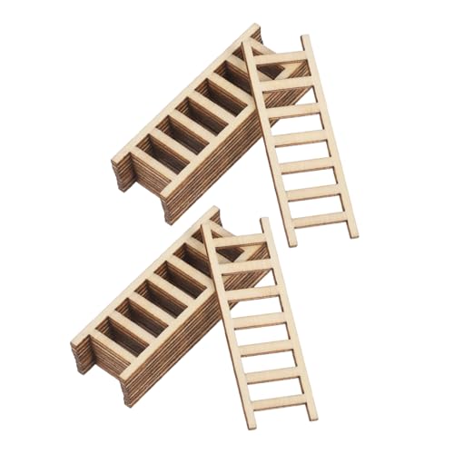 NUOBESTY 72 Stück Teiliges Mini Holzleiter Vintage Miniatur Holzleitern mit Feiner Verarbeitung Platzsparend für Puppenhaus Möbel Feengarten Dekoration und DIY Bastelprojekte von NUOBESTY
