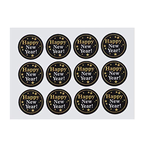 NUOBESTY 8 Blätter Silvester Aufkleber Runde Geschenkaufkleber HAPPY NEW YEAR Selbstklebende Sticker Neujahr Etiketten Klebeetiketten Klebepunkte für Tüten Umschlag NUOBESTY 8 Blätter Silvester Aufkleber Runde Geschenkaufkleber HAPPY NEW YEAR Selbstklebende Sticker Neujahr Etiketten Klebeetiketten Klebepunkte für Tüten Umschlag von NUOBESTY