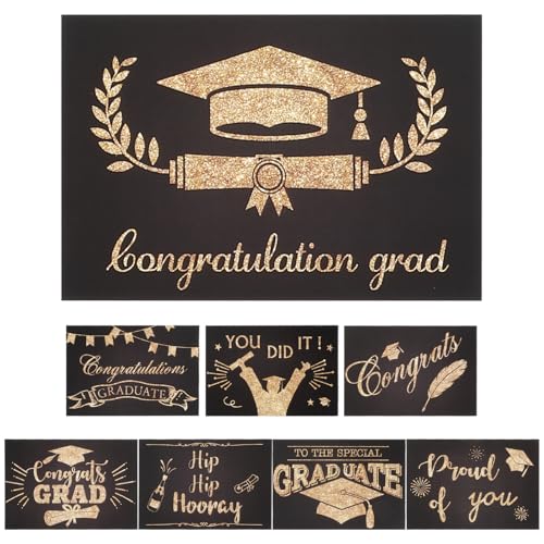 NUOBESTY 8 Blatt Abschlusskarten mit Karten für Graduierungsfeiern Hochwertige Grußkarten mit Umschlägen Einladungskarten für Abschlussfeiern Abschlussgeschenke von NUOBESTY