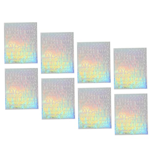 NUOBESTY 8 Blatt Wasserdichte Vinyl Aufkleber Holografische Buchstaben Zahlen Selbstklebend Stark Haftend für DIY Scrapbooking Postkasten Fenster Dekoration NUOBESTY 8 Blatt Wasserdichte Vinyl Aufkleber Holografische Buchstaben Zahlen Selbstklebend Stark Haftend für DIY Scrapbooking Postkasten Fenster Dekoration von NUOBESTY