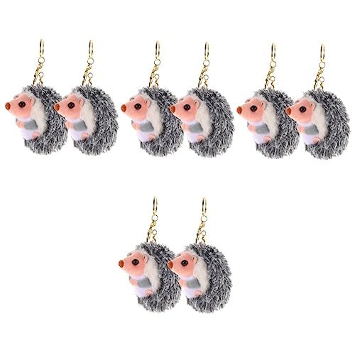 NUOBESTY 8 STK Kleiner Igel-anhänger Kinderschlüsselanhänger Für Rucksäcke Kuscheltier Für Kinder Plüsch-schlüsselanhänger Süße Schlüsselanhänger Füllung Tierische Packung Fräulein Metall von NUOBESTY