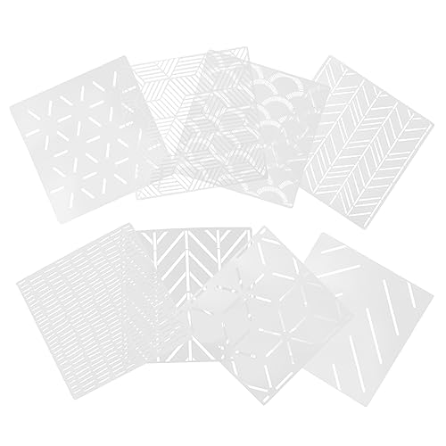 NUOBESTY 8 Stück Geometrische Wandvorlage geometrische Malschablone Vorlagen Geometrie Bastelvorlage malen groß einfach schablonen Texturmalerei Vorlage DIY -Malvorlage Umweltschutz Weiß von NUOBESTY