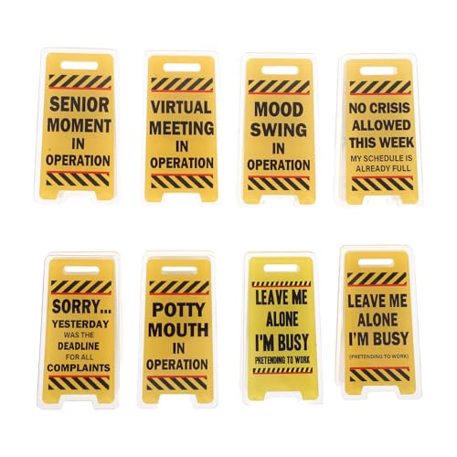 NUOBESTY 8 Stück Notizhalter-Clips: Mini-Schreibtisch-Warnschild, Notizhalter, lustige Memo-Büroklammer, Büro-Humor-Dekoration für den Arbeitsplatztisch von NUOBESTY