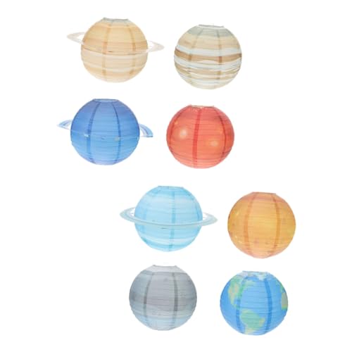 NUOBESTY 8 Stück Teiliges Set Papierlaternen Planetendeko Leichte Langlebige Geburtstags und Partydekoration Papier und Einfache Aufhängung für Festliche Atmosphäre von NUOBESTY