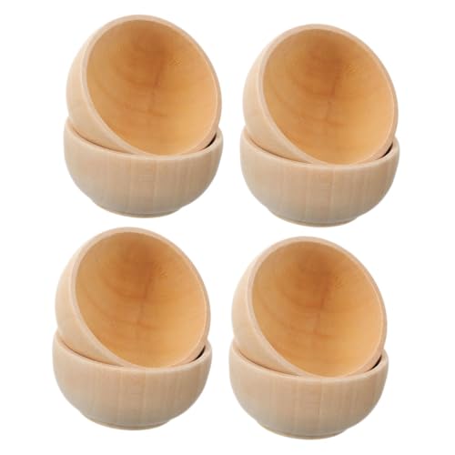 NUOBESTY 8 Stück Teiliges Set Unvollendeter Holzschalen Mini Holzschalen für Diy Mikro Landschaften Blanko Dekoration für Puppenhäuser und Kreative Projekte von NUOBESTY