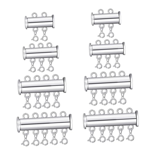 NUOBESTY 8 Stück Teiliges Silber Perlenverschluss Mehrfachstrang Steckverschluss für Halsketten und Armbänder DIY Schmuckzubehör für Mehrlagige Schmuckgestaltung NUOBESTY 8 Stück Teiliges Silber Perlenverschluss Mehrfachstrang Steckverschluss für Halsketten und Armbänder DIY Schmuckzubehör für Mehrlagige Schmuckgestaltung von NUOBESTY