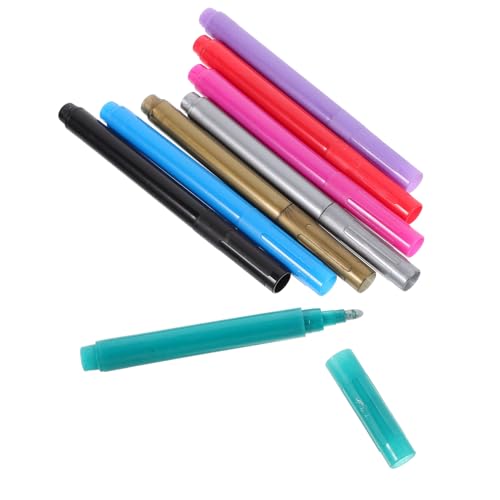 NUOBESTY 8 Stück Teiliges Wiederverwendbarer Wein Marker Metallic Farben Abwaschbare Stifte für Weingläser für Partys und Hochzeiten Kreative Gestaltung Verschiedenen Materialien von NUOBESTY