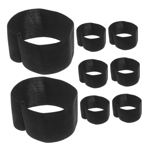 NUOBESTY 8-teilige Trauerarmbänder: Sport- Und Team-events – Schwarze, Elastische, Verstellbare Trauerbänder Für Fußball, Basketball Und Laufen von NUOBESTY