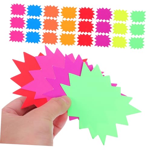 NUOBESTY 80 Stück Fluoreszierende Preisschilder für Einzelhandel Supermarkt und Flohmärkte Entfernbare Etiketten für Rabatte und Angebote von NUOBESTY