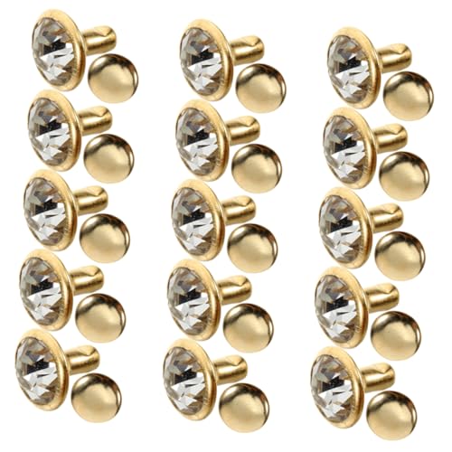 NUOBESTY 80 Stück Teiliges Kristall Nieten Metall Studs für DIY Kleidung Schuhe Taschen Hüte Funkelnde Rivets mit Einfachem Befestigungssystem zur Mode und Accessoire Verzierung von NUOBESTY