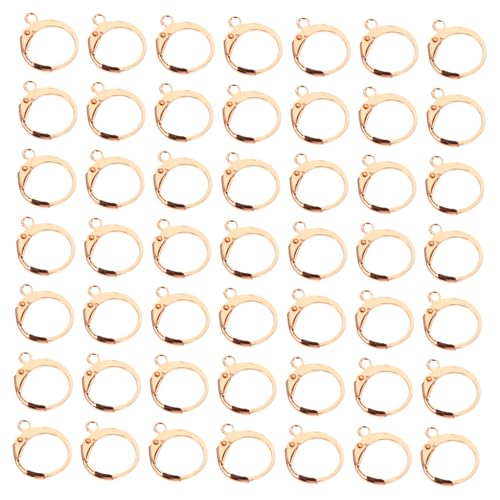 NUOBESTY 80 Stück Teiliges Roségold Ohrhaken mit Hebelverschluss Langlebige Schmuck Ohrringhaken für DIY Schmuckherstellung Großer Öffnungswinkel Komfortabel und Sicher für Vielseitige von NUOBESTY