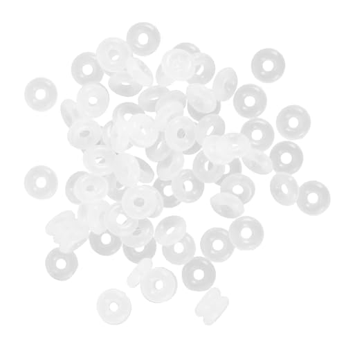 NUOBESTY 80 Stück Transparente Silikon Gummi Stopper für Schlangenketten Charms Rutschfeste Dichtungsringe Kompatibel mit Chamilia und Add Bead Armbändern von NUOBESTY