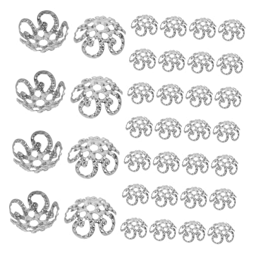 NUOBESTY 800 Stück Metall Blüten Perlenkappen mit Schneeflocken Vintage Schmuckzubehör für DIY Armbänder Ohrringe Halsketten Langlebige Spacer Bead Caps für Kreative Bastelprojekte von NUOBESTY