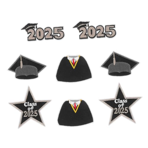 NUOBESTY 8Stücke Teiliges Abschluss Patch mit Hochwertigen Stickereien für Jacken Taschen und Hemden Einfache Anwendung und Langlebige Farben für Abschlussfeier von NUOBESTY