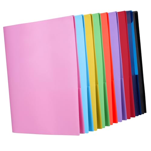 NUOBESTY 9 Stück Mappe Kunststoffordner Farbige Ordner aufbewahrungstasche papiertaschen aktenordner Dateiordner Portfolio-Ordner Taschenorganizer aus Kunststoff Organisationsordner Plastik von NUOBESTY