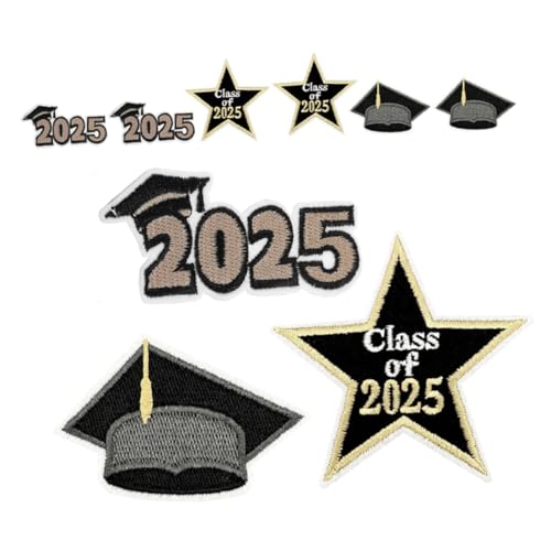 NUOBESTY 9 Stück Stickerei Aufnäher „2025“ Für Die Abschlusssaison Abschlusskappen Aufnäher Abschlussparty Souvenirs Abschluss Aufnäher Aufnäher Zum Aufbügeln Süße Aufnäher Stoff NUOBESTY 9 Stück Stickerei Aufnäher „2025“ Für Die Abschlusssaison Abschlusskappen Aufnäher Abschlussparty Souvenirs Abschluss Aufnäher Aufnäher Zum Aufbügeln Süße Aufnäher Stoff von NUOBESTY