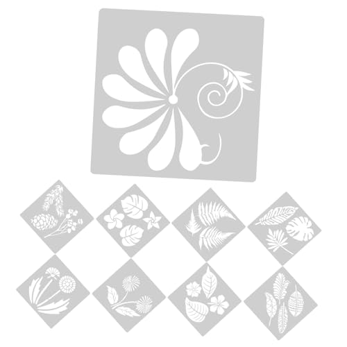 NUOBESTY 9 Stück Teiliges Tropisches Schablonen Langlebigem Pet Wiederverwendbar und Waschbar für DIY Wanddekoration Fotoalben Grußkarten und Kreative Bastelprojekte von NUOBESTY