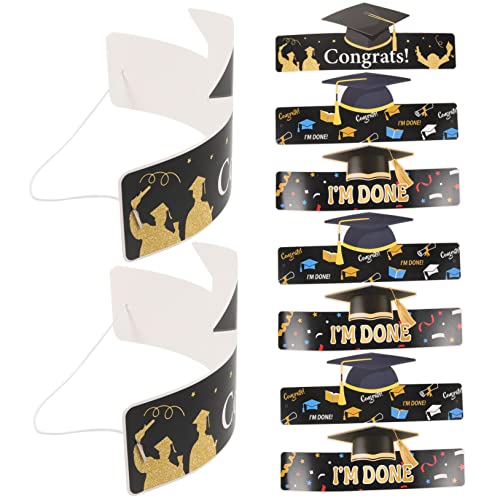 NUOBESTY 9 Stück Teiliges Verstellbares Papier Doktorhut Kreative Diy Absolventenhüte Fotorequisiten und Partydekorationen zur Feier von Schulabschluss und Bachelor Abschluss NUOBESTY 9 Stück Teiliges Verstellbares Papier Doktorhut Kreative Diy Absolventenhüte Fotorequisiten und Partydekorationen zur Feier von Schulabschluss und Bachelor Abschluss von NUOBESTY