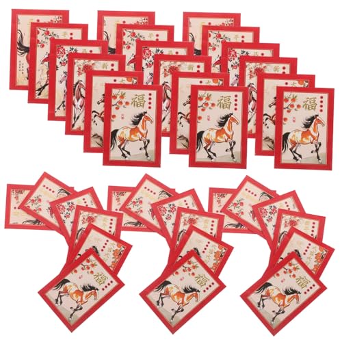 NUOBESTY 90 Stück Chinesische Neujahr Rote Umschläge Pferdejahr Cartoon Rote Geldtaschen Traditionell Festlich Für Hochzeit Familie Freunde Lunar Frühlingsfest von NUOBESTY