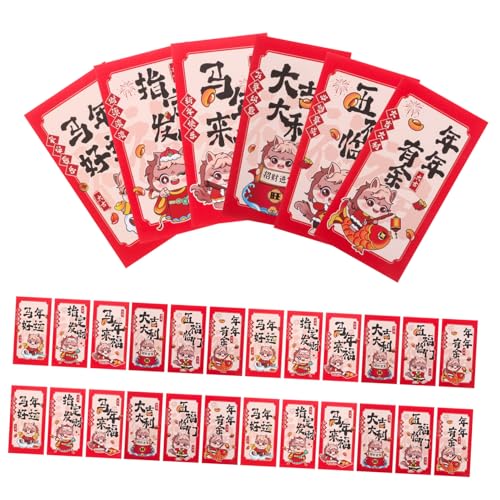 NUOBESTY 90 Stück Jahr Des Pferdroten Pakets Frühlingsfest Umschlag Chinesische Rote Umschlagtasche 2026 Chinesische Rote Umschläge Frühlingsfest Pakete Umschläge Papier von NUOBESTY
