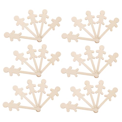 NUOBESTY 90 Stück Teiliges Holzfiguren zum Bemalen Jungen Mädchen Formen aus Naturbelassenem Holz für DIY Bastelprojekte Kreative Kinderbeschäftigung Schul Feiertagsdekoration von NUOBESTY