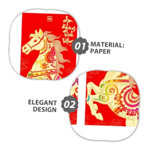 NUOBESTY 96 Stück Teiliges Chinesische Neujahrs Geldumschläge Pferdejahr mit Glückssymbolen Große Kapazität für Hochzeit Frühlingsfest und Festliche Geschenkübergabe von NUOBESTY