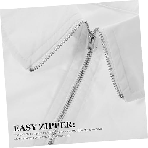 NUOBESTY Abnehmbarer Fake Kragen Damen Weißer Baumwoll Krageneinsatz mit Reißverschluss Versatile Blusen und Pullover Halskrause Spielendes Design Komfortabler Einsatz für Stil und von NUOBESTY