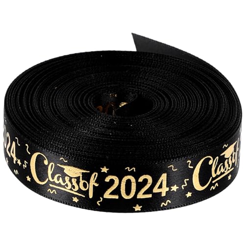 NUOBESTY Abschlussband: 1 Rolle Klasse 2024 Band Glückwunsch-Abschluss-Satinband Schwarz-Goldenes Band Glückwunsch-Kuchen-Geschenkband Für Absolventenparty Klassenzimmerbedarf NUOBESTY Abschlussband: 1 Rolle Klasse 2024 Band Glückwunsch-Abschluss-Satinband Schwarz-Goldenes Band Glückwunsch-Kuchen-Geschenkband Für Absolventenparty Klassenzimmerbedarf von NUOBESTY