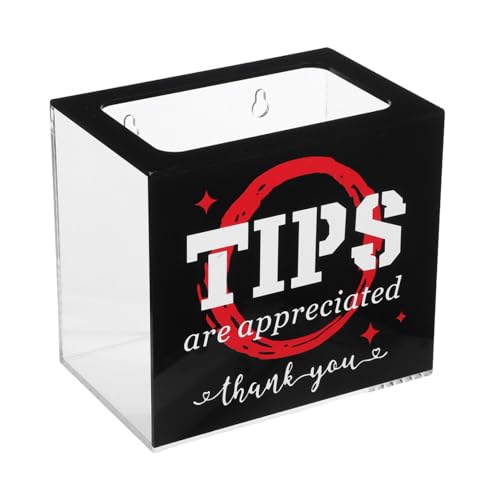 NUOBESTY Acryl Tip Jar mit Schlitz Vielseitige Spenden Trinkgeldbox aus Robustem Uv-beständigem Acryl für Bars Restaurants Cafés Geeignet für Vorschläge Spenden Gewinnspiele und Karten von NUOBESTY