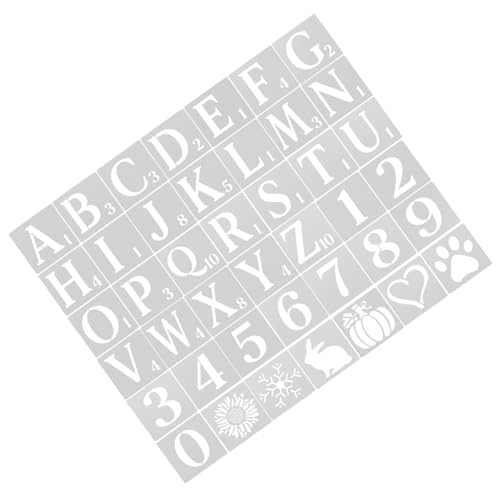 NUOBESTY Alphabet Stencils Set Wiederverwendbare Buchstaben und Zahlenschablonen Robustem Kunststoff für Diy Malprojekte Lernhilfen und Kreative Kunstprojekte von NUOBESTY