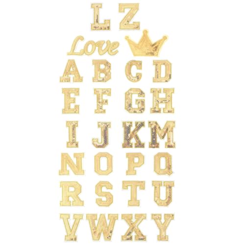 NUOBESTY 56 StüCk Englische Alphabet Stickerei AufnäHer Mit Goldenen Buchstaben Zum AufbüGeln Und AufnäHen Auf Kleidung, Taschen Und HüTe NUOBESTY 56 StüCk Englische Alphabet Stickerei AufnäHer Mit Goldenen Buchstaben Zum AufbüGeln Und AufnäHen Auf Kleidung, Taschen Und HüTe von NUOBESTY