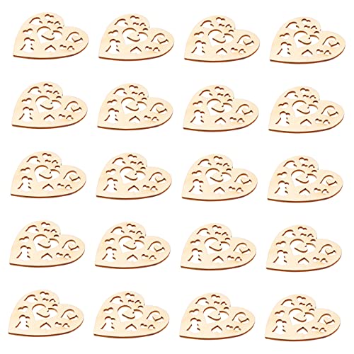 NUOBESTY Anhänger Hochzeitsdekor Des Deckels Weihnachtsmittelstücke Dekoration Medaillon Blanko Ornamente Weihnachtsschmuck Hochzeit Herz Hängendes Holz Herzform Anhänger Holz von NUOBESTY