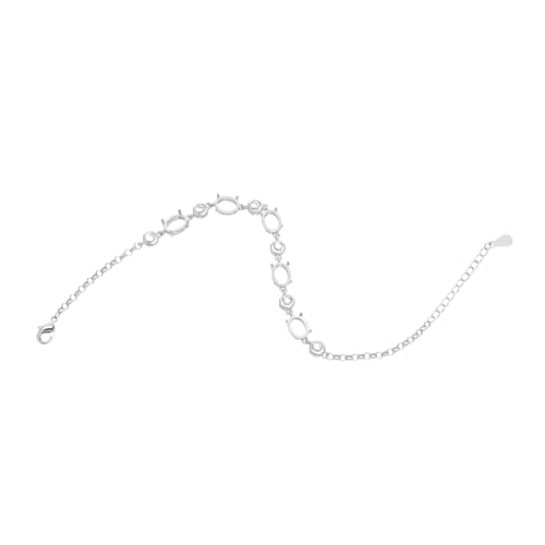 NUOBESTY Armband Zubehör Befunde Armbandkomponenten Schmuck Blanks Lünette Armreifen Blanks Schmucklünetten-rohlinge Lünette Cabochon Tabletts Armreifenschale Metall Silber von NUOBESTY