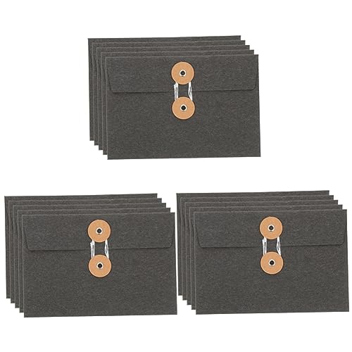 NUOBESTY 3 Sets Verdickte Vintage-papiertaschen Für Die Schule Kraftpapier-box Akten Schnurverschluss Fürs Büro 5 Stück * 3 von NUOBESTY