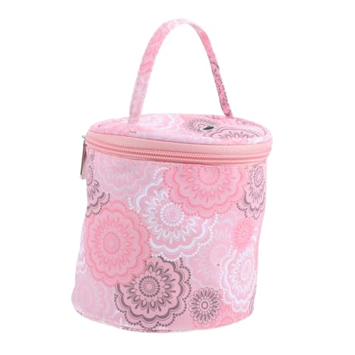 NUOBESTY Aufbewahrungstasche aus Wolle Stricktasche Organisator zur Aufbewahrung von Garn Häkeltasche Garnhalter gehäkelte Aufbewahrungstasche Häkelgarn-Organizer Polyester Rosa von NUOBESTY