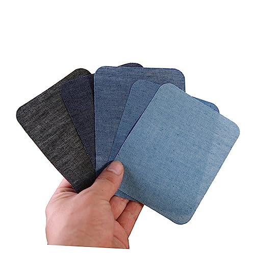 NUOBESTY Aufbügelbare Jeans Knieflicken aus Robustem Denim Waschbar und Langlebig Schwarze Baumwoll Patches zum Reparieren und Dekorieren von Kleidung von NUOBESTY
