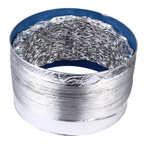 NUOBESTY Auspuff zweilagiger Teleskopkanal Entlüftungsschlauch flexibler Luftkanal Küchenzubehör Aluminiumfolie Silver von NUOBESTY