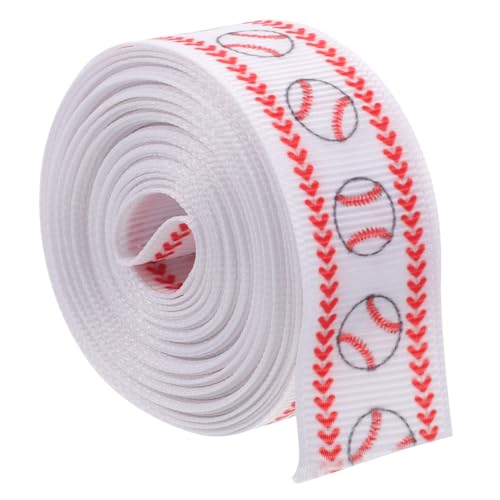 NUOBESTY Baseball Geschenkband Breit Polyester Geschenkverpackung Dekoband für Party DIY Basteln Elegant und Vielseitig für Geschenkboxen Schleifen und Dekoration von NUOBESTY