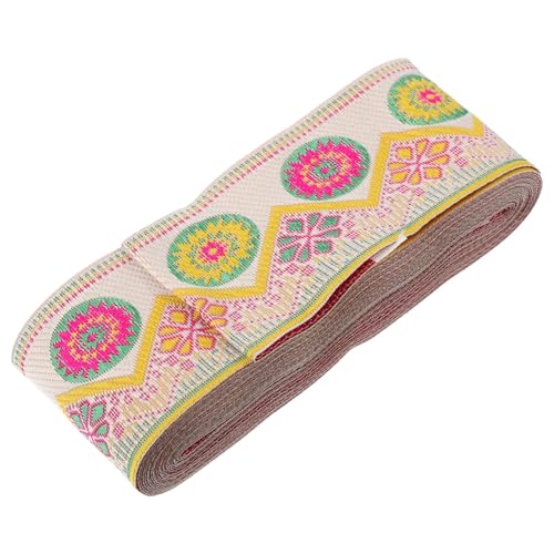 NUOBESTY Besticktes Ethno Stickband Jacquard Gewebtes Spitzenband Vintage Blütenmuster für Kleidung DIY Nähzubehör und Dekoration von NUOBESTY