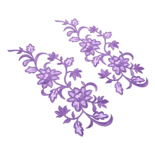 NUOBESTY Blumensticker Aufnäher Mit Blumenapplikation Blumenapplikationen Zum Aufnähen Aufnäher Bestickte Stoffaufkleber Blume Patches Zum Aufnähen Stickerei Violett von NUOBESTY