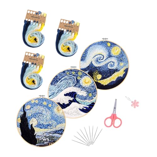 NUOBESTY DIY Stickset Erwachsene und Sternenhimmel Motiv Muster Bambus stickrahmen Rosa Schere Nadel und Faden Langlebiges Sicheres Material für Wohnraumdekoration und Geschenk NUOBESTY DIY Stickset Erwachsene und Sternenhimmel Motiv Muster Bambus stickrahmen Rosa Schere Nadel und Faden Langlebiges Sicheres Material für Wohnraumdekoration und Geschenk von NUOBESTY