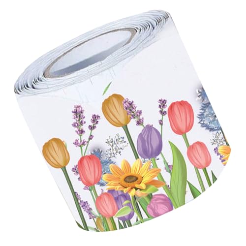 NUOBESTY Dekoratives Randpapier Grenzdekoration Im Klassenzimmer Im Klassenzimmer Bulletin Board Tulpe Grenzen Wand Spring Bulletin Trim Frühlingsblütenrandverkleidung Aufkleber von NUOBESTY