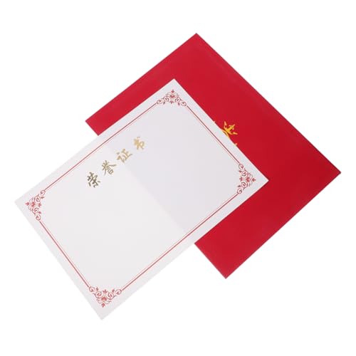 NUOBESTY Diploma Cover Rot für Urkunden und Zertifikate mit Papier Robuster Schutzumschlag für Abschluss Auszeichnungsurkunden Stilvolle Dokumentenhülle für Schule und Unternehmen von NUOBESTY