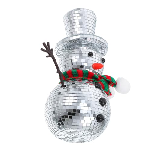 NUOBESTY Disco Ball Schneemann Figurine mit Strickschal Reflektierendes Weihnachtsornament für Festliche Innendekoration für Kleine Räume und Traditionen NUOBESTY Disco Ball Schneemann Figurine mit Strickschal Reflektierendes Weihnachtsornament für Festliche Innendekoration für Kleine Räume und Traditionen von NUOBESTY