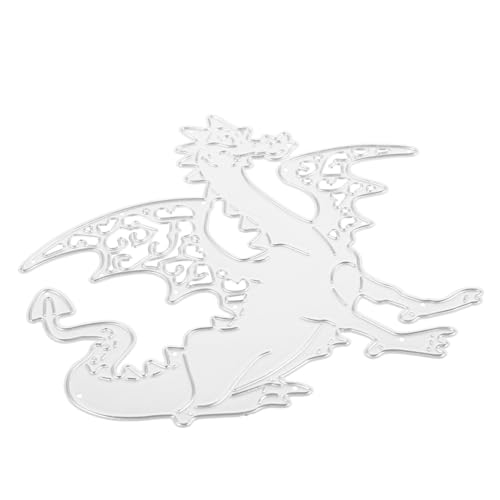 NUOBESTY Diy Dragon Cutting Die Hochwertige Langlebige Stanzform für Scrapbooking Kartenherstellung und Kreative Bastelprojekte für Bastel Enthusiasten Silber von NUOBESTY