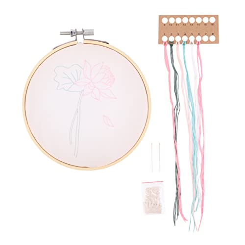 NUOBESTY Diy Stickerei Set Lotusblume Transparent Organza Blumenmuster mit Verstellbarem Bambus Stickrahmen Handmade Embroidery Material für Anfänger und Erwachsene Kreuzstich Stickset für NUOBESTY Diy Stickerei Set Lotusblume Transparent Organza Blumenmuster mit Verstellbarem Bambus Stickrahmen Handmade Embroidery Material für Anfänger und Erwachsene Kreuzstich Stickset für von NUOBESTY