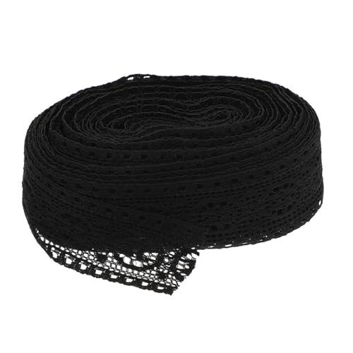 NUOBESTY Elastische Schwarze Spitzenborte DIY Nähen Spitzenband für Bekleidung Dekoration Langlebig und Vielseitig für Handarbeit und Bastelprojekte von NUOBESTY