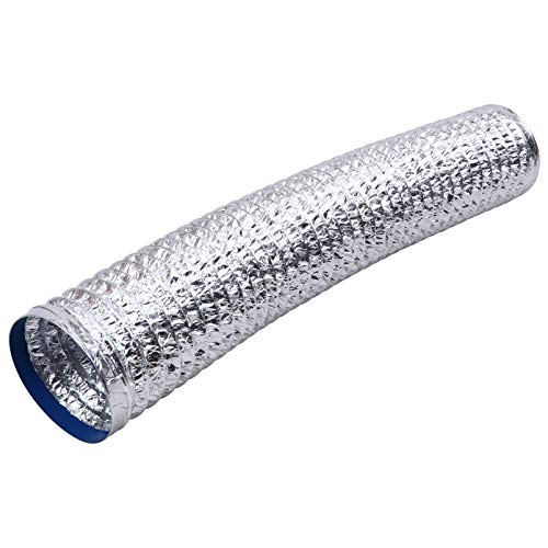 NUOBESTY Entlüftungsschlauch Küchenzubehör zweilagiger Teleskopkanal flexibler Luftkanal Aluminiumfolie kanal Silver von NUOBESTY
