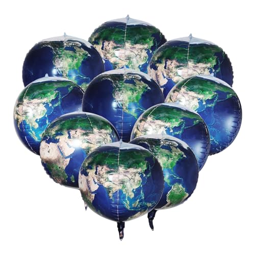 NUOBESTY Erdkugel Luftballons, Planet Ballons 55,9 cm Kugel Weltkarte Folienballons für Geburtstag Weltraum Themenparty Erde Tag Dekorationen Lehrbedarf 10 Stück von NUOBESTY